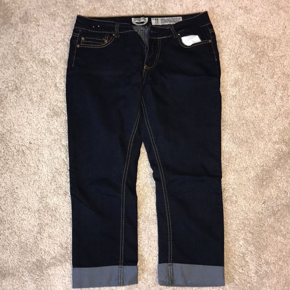 Dark walk skinny capris jeans